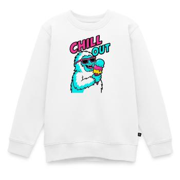 Chill Out Yeti - Kinder Premium Organic Sweatshirt - Weiß - Vorne - AI Model Kid Male (0cm)