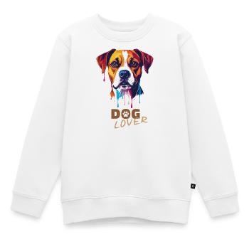 Hundeliebhaber / Dog lover - Kinder Premium Organic Sweatshirt - Weiß - Vorne - AI Model Kid Male (0cm)