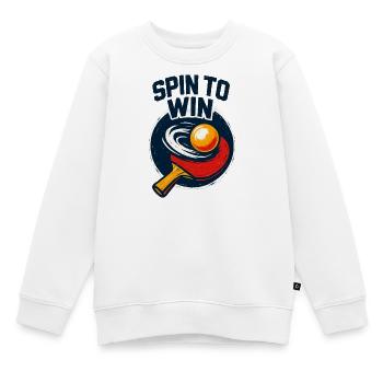 Dreh dich zum Sieg – Tischtennis - Kinder Premium Organic Sweatshirt - Weiß - Vorne - AI Model Kid Male (0cm)