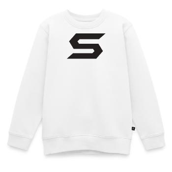 Motif géométrique SForm - Sweat Premium enfant bio - blanc - Devant - AI Model Kid Male (0cm)