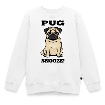 Pug Dog Mops Snooze Hundebegleiter - Kinder Premium Organic Sweatshirt - Weiß - Vorne - AI Model Kid Male (0cm)