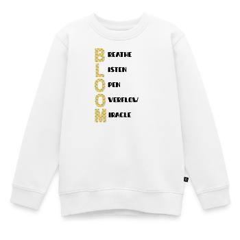 BLOOM Vertikal Musterfarben - Kinder Premium Organic Sweatshirt - Weiß - Vorne - AI Model Kid Male (0cm)