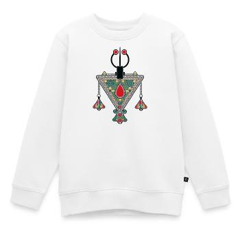 Bijoux de Kabylie - Sweat Premium enfant bio - blanc - Devant - AI Model Kid Male (0cm)