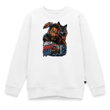 Heia Norge Norwegen Fan Wikinger Wolf Row Motiv - Kinder Premium Organic Sweatshirt - Weiß - Vorne - AI Model Kid Male (0cm)