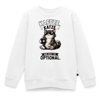 Kaffee Katze Der Rest Ist Optional Lustiger Spruch - Kinder Premium Organic Sweatshirt - Weiß - Vorne - AI Model Kid Male (0cm)