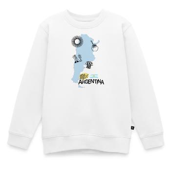 100% Argentina - Kinder Premium Organic Sweatshirt - Weiß - Vorne - AI Model Kid Male (0cm)