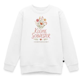Kleine Schwester Blumen Design - Kinder Premium Organic Sweatshirt - Weiß - Vorne - AI Model Kid Male (0cm)