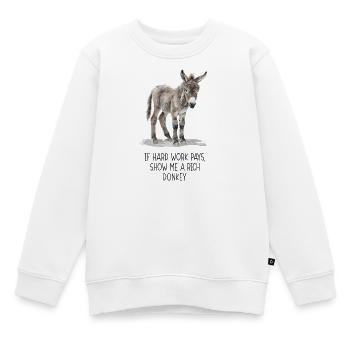 Lustiger Esel Spruch – Hard Work Humor - Kinder Premium Organic Sweatshirt - Weiß - Vorne - AI Model Kid Male (0cm)