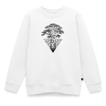 Geometrischer fraktaler Baum auf schwarzem Hintergrund - Kinder Premium Organic Sweatshirt - Weiß - Vorne - AI Model Kid Male (0cm)