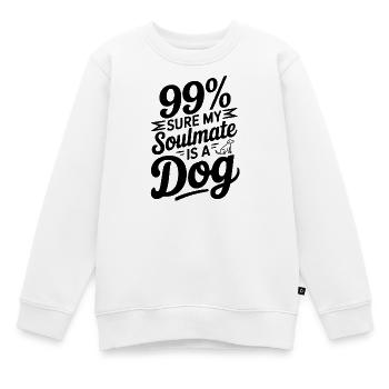 99 % sicher, dass mein Seelenverwandter ein Hund ist - Kinder Premium Organic Sweatshirt - Weiß - Vorne - AI Model Kid Male (0cm)