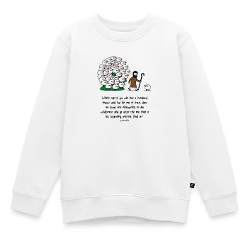 Hirte und Herde: komische Szene - Kinder Premium Organic Sweatshirt - Weiß - Vorne - AI Model Kid Male (0cm)