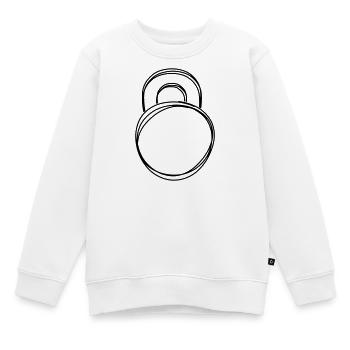 Kettlebell handgezeichnet - Kinder Premium Organic Sweatshirt - Weiß - Vorne - AI Model Kid Male (0cm)