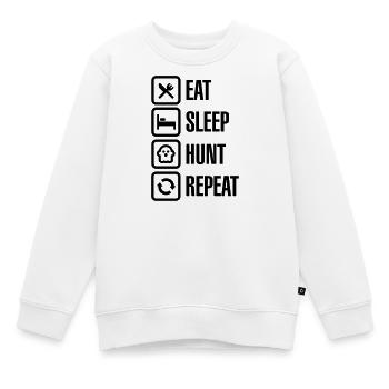 Eat Schlaf Geisterjagd / Jagd wiederholen Ghosthunter - Kinder Premium Organic Sweatshirt - Weiß - Vorne - AI Model Kid Male (0cm)