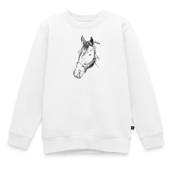 Pferd - Sweat Premium enfant bio - blanc - Devant - AI Model Kid Male (0cm)