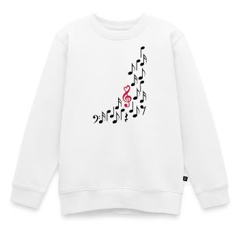 Notenschluessel mit Herz und Noten, bunt - Kinder Premium Organic Sweatshirt - Weiß - Vorne - AI Model Kid Male (0cm)