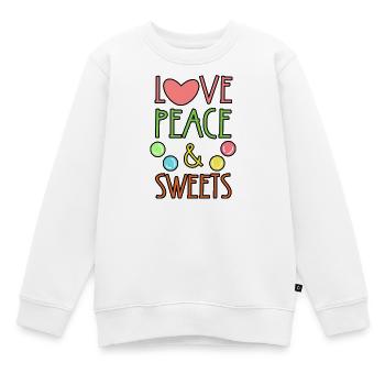 Sweets Statement Dessert Sucre Bonbons - Sweat Premium enfant bio - blanc - Devant - AI Model Kid Male (0cm)