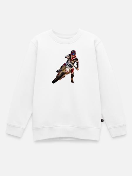 Motocross - Kinder Premium sweater biologisch - wit