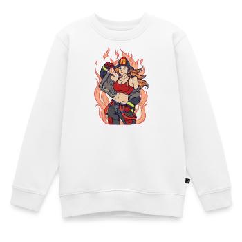 Retter Löscharbeit Feuer Lebensretter Feuerwehr - Kinder Premium Organic Sweatshirt - Weiß - Vorne - AI Model Kid Male (0cm)