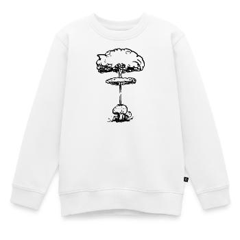 Champignon pollinique nucléaire (noir) - Sweat Premium enfant bio - blanc - Devant - AI Model Kid Male (0cm)