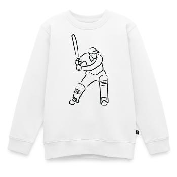 Cricket Kerl - Kinder Premium Organic Sweatshirt - Weiß - Vorne - AI Model Kid Male (0cm)