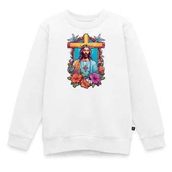 Jesus Christus - Kinder Premium Organic Sweatshirt - Weiß - Vorne - AI Model Kid Male (0cm)