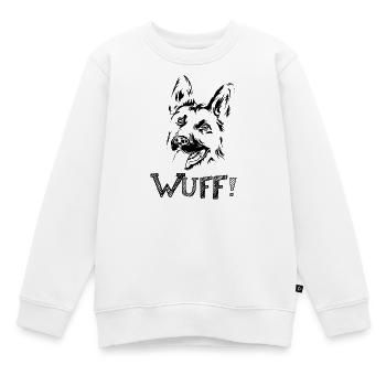 wuff schäferhund Hunde symbol icon lustige sprüche - Kinder Premium Organic Sweatshirt - Weiß - Vorne - AI Model Kid Male (0cm)