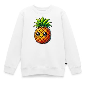 Ananas - Kinder Premium Organic Sweatshirt - Weiß - Vorne - AI Model Kid Male (0cm)