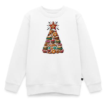 Arbre de Noël des fast-foods - Sweat Premium enfant bio - blanc - Devant - AI Model Kid Male (0cm)