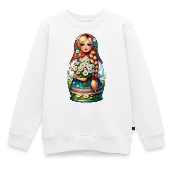 Matriochka en russe Matriochka Poupée Russe - Sweat Premium enfant bio - blanc - Devant - AI Model Kid Male (0cm)