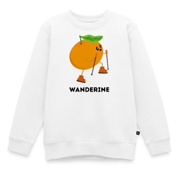Wanderine – Mandarine in Wanderoutfit - Kinder Premium Organic Sweatshirt - Weiß - Vorne - AI Model Kid Male (0cm)