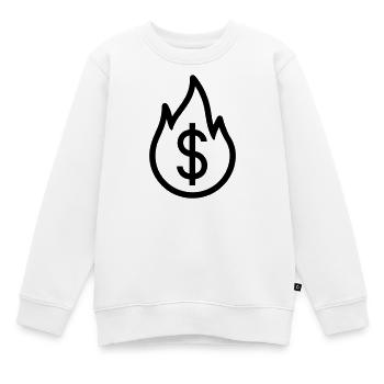 Argent qui Brûle - Sweat Premium enfant bio - blanc - Devant - AI Model Kid Male (0cm)