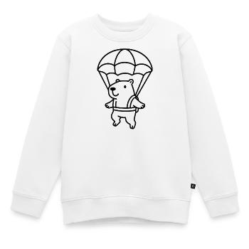 Wasserschwein mit Fallschirm - Kinder Premium Organic Sweatshirt - Weiß - Vorne - AI Model Kid Male (0cm)