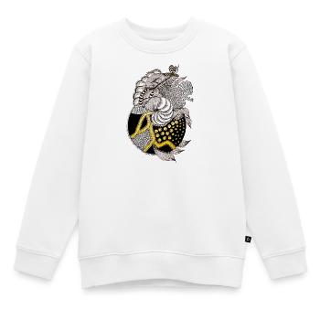 Fischmuster mit goldenem Akzent - Kinder Premium Organic Sweatshirt - Weiß - Vorne - AI Model Kid Male (0cm)