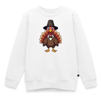 Thanksgiving Drôle Dinde de Thanksgiving - Sweat Premium enfant bio - blanc - Devant - AI Model Kid Male (0cm)