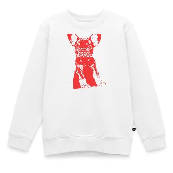 Bouledogue - Sweat Premium enfant bio - blanc - Devant - AI Model Kid Male (0cm)