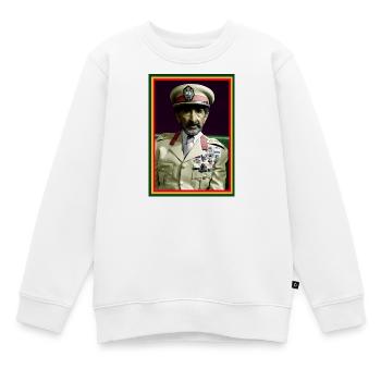 Haile Selassie I Jah Rastafari Rasta Reggae Roots - Kinder Premium Organic Sweatshirt - Weiß - Vorne - AI Model Kid Male (0cm)
