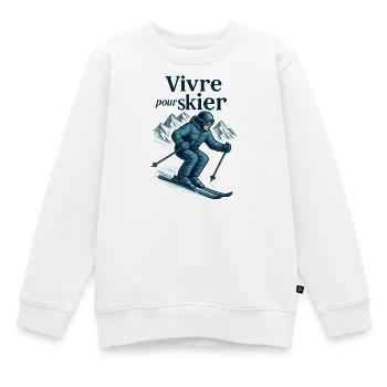 Vivre pour skier, skier pour vivre - Sweat Premium enfant bio - blanc - Devant - AI Model Kid Male (0cm)