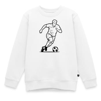 Fußball Spieler Schuss Torjäger Vektor - Kinder Premium Organic Sweatshirt - Weiß - Vorne - AI Model Kid Male (0cm)