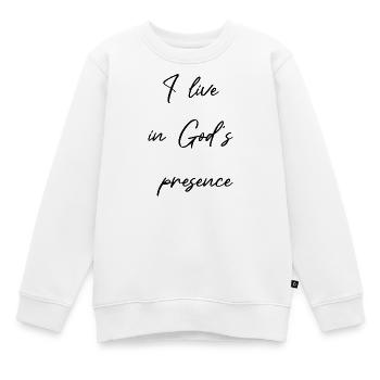 Gottes Gegenwart Christliche Geschenke für Christ - Kinder Premium Organic Sweatshirt - Weiß - Vorne - AI Model Kid Male (0cm)