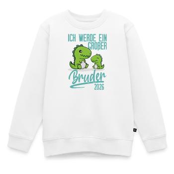 Ich werde ein großer Bruder Dino 2026 Baby - Kinder Premium Organic Sweatshirt - Weiß - Vorne - AI Model Kid Male (0cm)