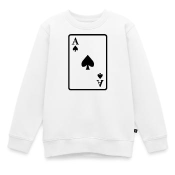 As de pique - Sweat Premium enfant bio - blanc - Devant - AI Model Kid Male (0cm)