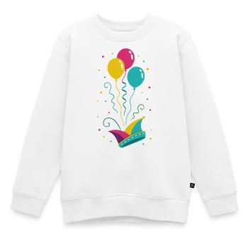 Casquette de fou de carnaval avec ballons et confettis - Sweat Premium enfant bio - blanc - Devant - AI Model Kid Male (0cm)