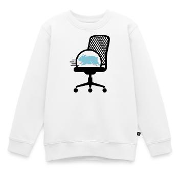  Hamsterrad auf Bürostuhl - Kinder Premium Organic Sweatshirt - Weiß - Vorne - AI Model Kid Male (0cm)