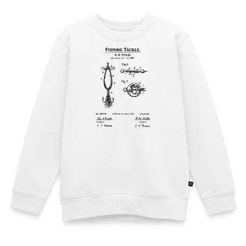 Matériel de pêche 1884 Brevet imprimé - Sweat Premium enfant bio - blanc - Devant - AI Model Kid Male (0cm)