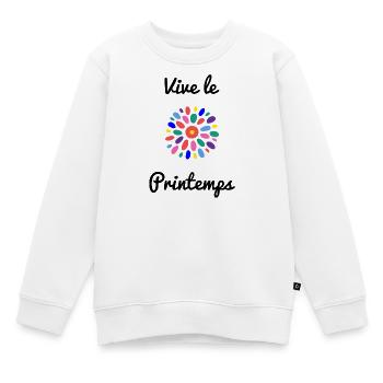 FRÜHLING. CHERRY. GARDEN. NATUR. FLOWER. FLOWER. - Kinder Premium Organic Sweatshirt - Weiß - Vorne - AI Model Kid Male (0cm)