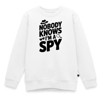Niemand weiß, dass ich ein Spion bin - Kinder Premium Organic Sweatshirt - Weiß - Vorne - AI Model Kid Male (0cm)