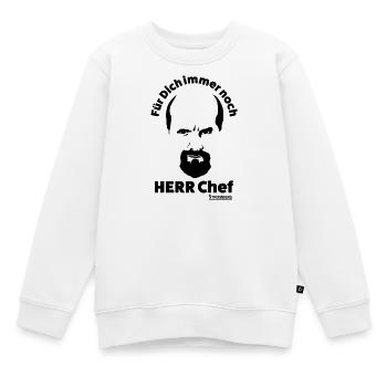Stromberg Outline Gesicht Mit Spruch Herr Chef - Kinder Premium Organic Sweatshirt - Weiß - Vorne - AI Model Kid Male (0cm)