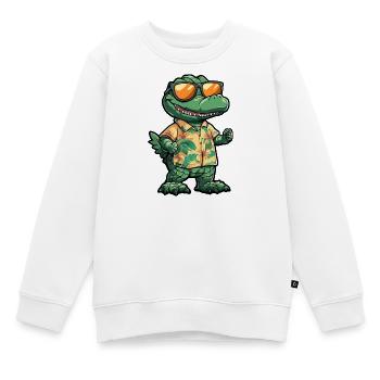 Aligator Comic Urlaub - Kinder Premium Organic Sweatshirt - Weiß - Vorne - AI Model Kid Male (0cm)