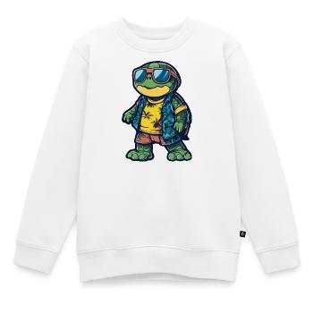 Turtle Comic Holiday - Sweat Premium enfant bio - blanc - Devant - AI Model Kid Male (0cm)