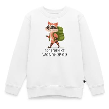 Das Leben Ist Wanderbar Lustiges Wander Motiv - Kinder Premium Organic Sweatshirt - Weiß - Vorne - AI Model Kid Male (0cm)